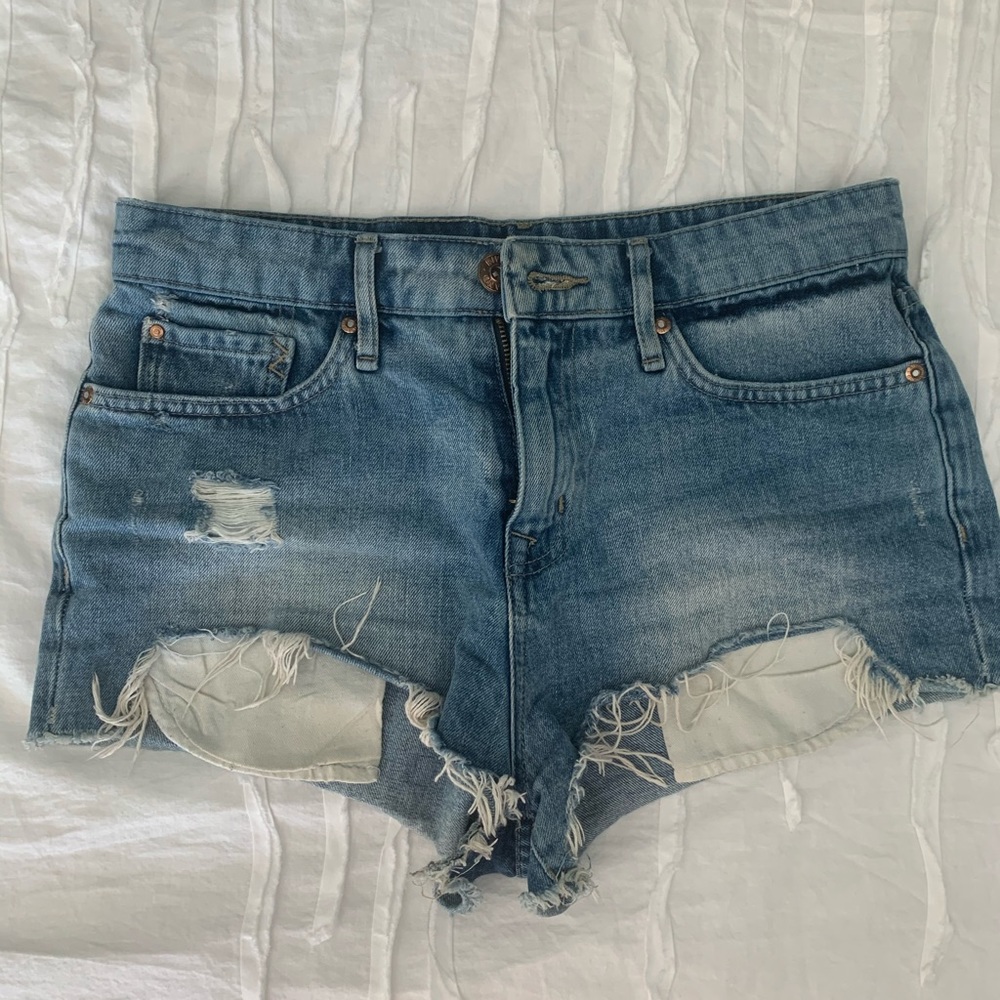 River island distressed jean shorts